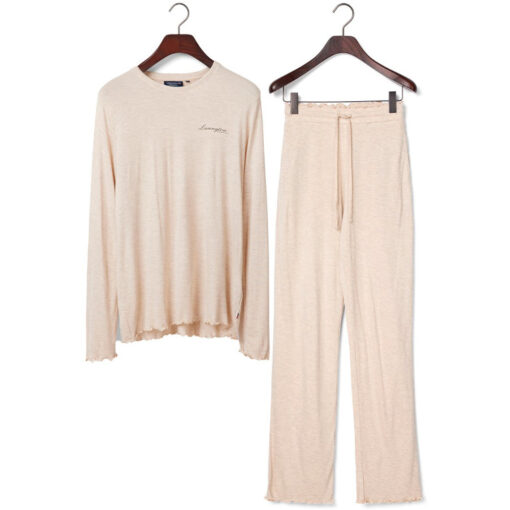 Pysjamas Viscose/Modal Blend Jersey - light beige melange fra Lexington
