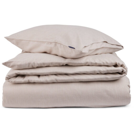 Sengesett Striped Lyocell flanell - Beige/white fra Lexington