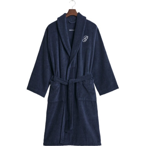 Badekåpe embroidery robe marine fra gant