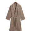 Badekåpe embroidery robe taupe beige fra Gant