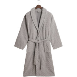 Badekåpe jacquard herringbone robe concrete grey fra gant