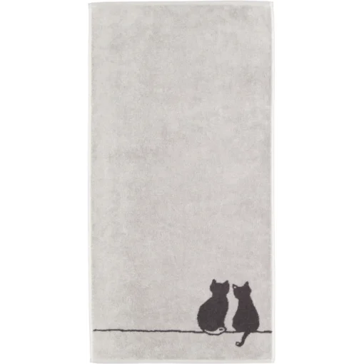 Cawö ''Cute cats'' Håndkle - Grå/sort - Bilde 2