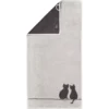 cute cats grå & sort håndkle fra cawö