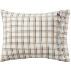Checked cotton flanell putetrekk green, beige & white fra Lexington
