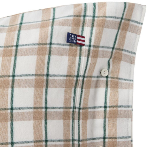 Putetrekk 50x70 Checked Cotton Flannel Green/Beige/White fra Lexington - Bilde 3
