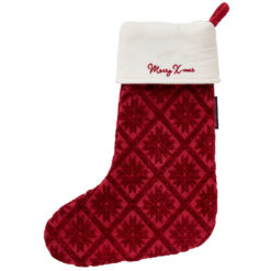 Julestrømpe jacquard organic cotton+viscose red fra Lexington1