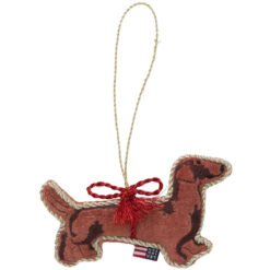 Juletrepynt dog organic cotton velvet multi fra Lexington