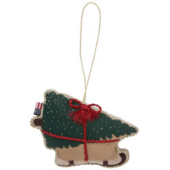 Juletrepynt dog sleigh organic cotton multi fra Lexington