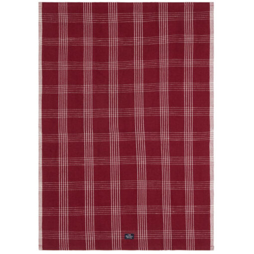 Kjøkkenhåndkle checked linen, cotton red & white fra Lexington