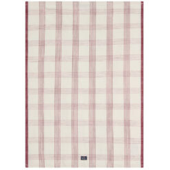 Kjøkkenhåndkle checked linen, cotton white & red fra Lexington