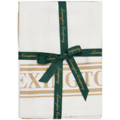Kjøkkenhåndkle cotton jacquard set of 2 beige & white fra Lexington