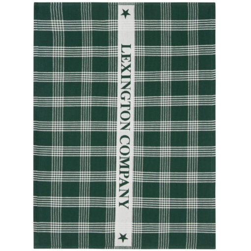Kjøkkenhåndkle 50x70 Organic Cotton Terry Green/White fra Lexington - Bilde 2