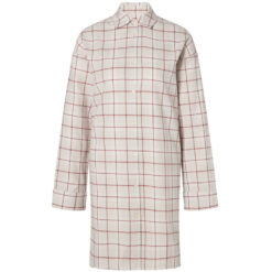 Nattskjorte organic cotton checked flanell gray multi fra Lexington