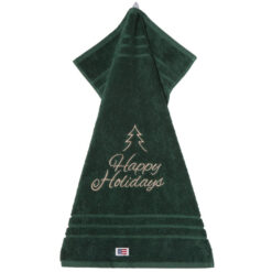 Original towel happy holidays juniper green & beige fra Lexington