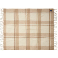 Alternative view of Pledd 130x170 Checked Mohair Mix Beige/Lt Beige/White fra Lexington