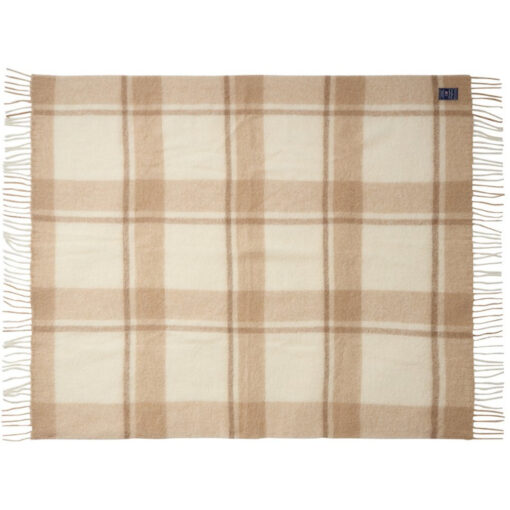 Pledd 130x170 Checked Mohair Mix Beige/Lt Beige/White fra Lexington - Bilde 2