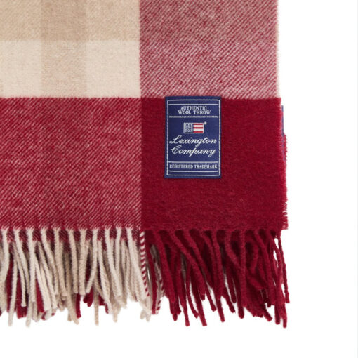 Pledd 130x170 Checked Recycled Wool Red/Beige fra Lexington - Bilde 3