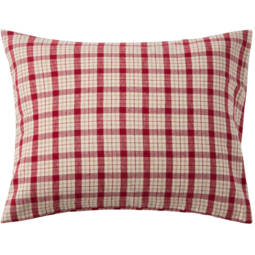 Putetrekk checked cotton flanell red & beige fra lexington