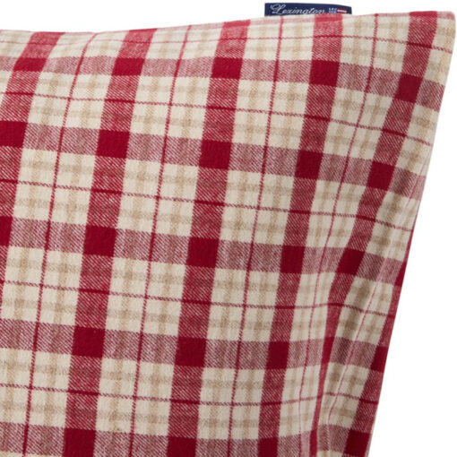 Putetrekk 50x70 Checked Cotton Flannel Red/Beige fra Lexington - Bilde 3