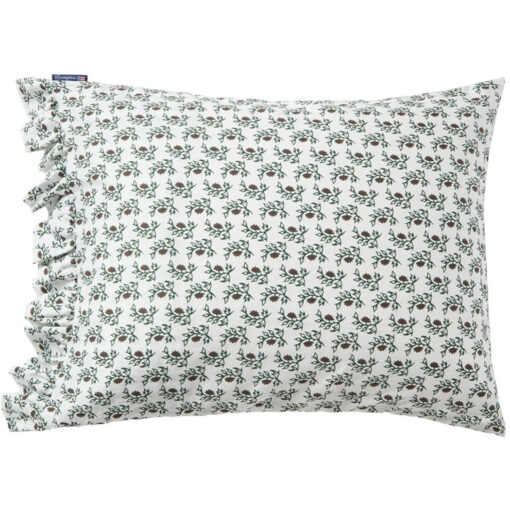 Putetrekk 50x70 Flower Printed Cotton Sateen Red/Green/White fra Lexington - Bilde 2