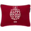 Pyntepute 30x40 ornament wool mix red & white fra Lexington