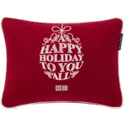 Pyntepute 30x40 ornament wool mix red & white fra Lexington