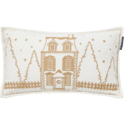 Pyntepute 30x50 winter house organic cotton velvet white & beige fra Lexington
