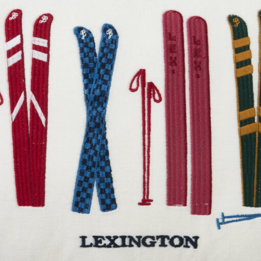 Pyntepute 30x40 Skis and Poles Organic Cotton Velvet White Multi fra Lexington - Bilde 3