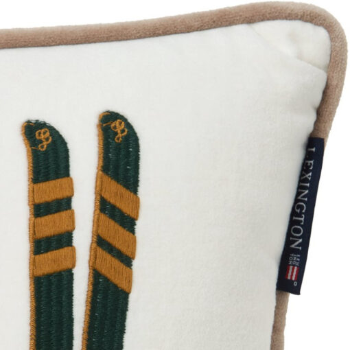 Pyntepute 30x40 Skis and Poles Organic Cotton Velvet White Multi fra Lexington - Bilde 4