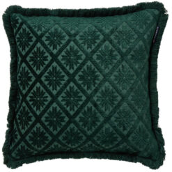 Pynteputetrekk 50x50 jacquard viscose + cotton velvet green fra lexington