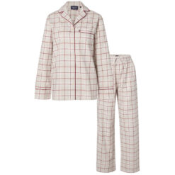Pysjamas sett organic cotton checked flanell gray multi fra Lexington