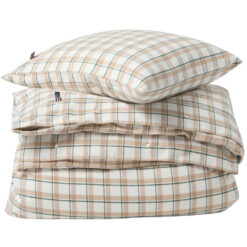 Sengesett checked cotton flanell green, beige & white fra Lexington