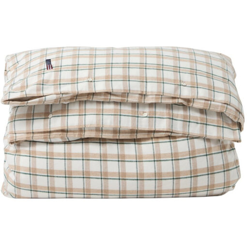 Sengesett Checked Cotton Flannel Green/Beige/White fra Lexington - Bilde 2