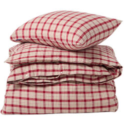 Sengesett checked cotton flanell red & beige fra Lexington