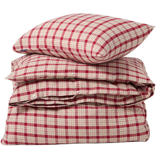 Sengesett checked cotton flanell red & beige fra Lexington