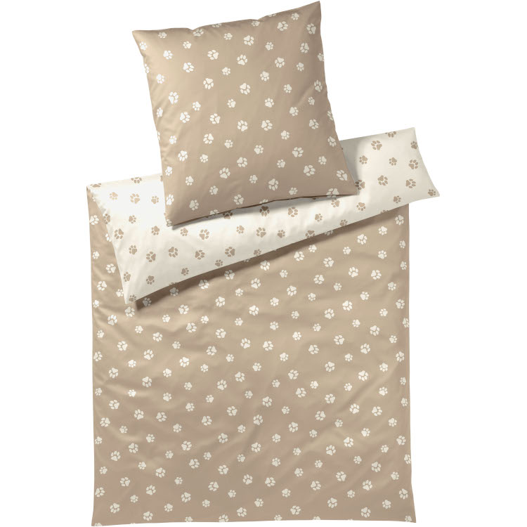 Sengesett Paws natur & beige fra elegante