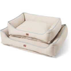 Hundeseng striped organic cotton beige, white & blue fra lexington4