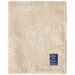 Pledd floral jacquard recycled wool beige & white fra lexington1