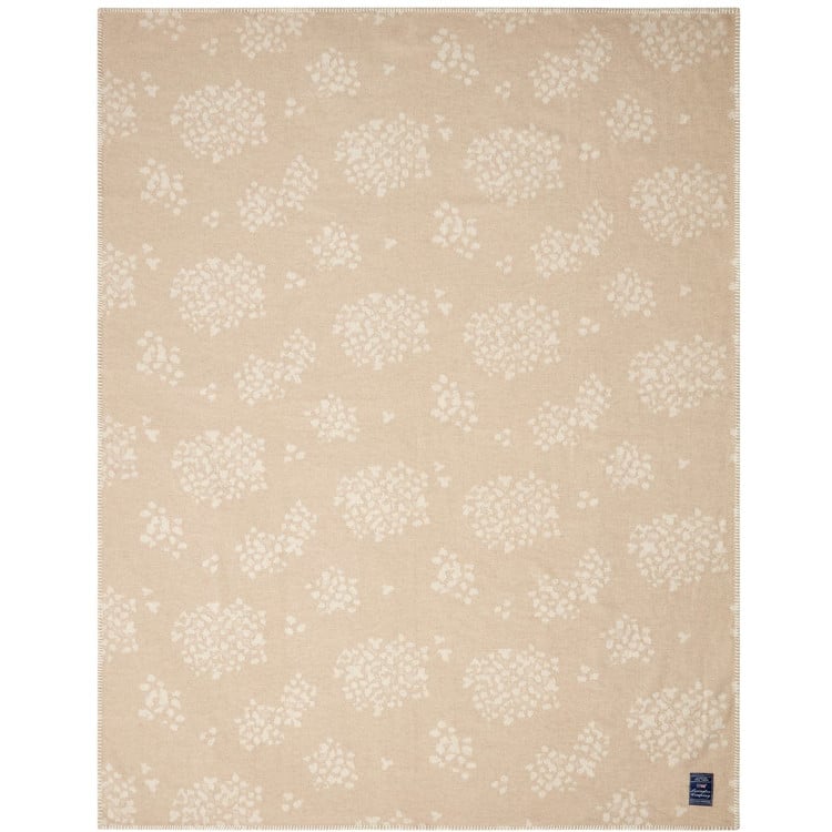 Pledd 130x170 Floral Jacquard Recycled Wool - Beige/white fra Lexington - Bilde 2