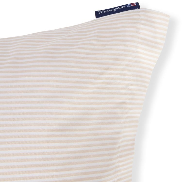 Putetrekk Beige/white Striped Cotton Sateen 50x70 fra Lexington - Bilde 3