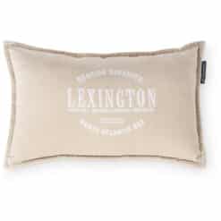 Pyntepute 30x50 beige logo organic cotton velvet fra lexington