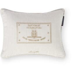 Pyntepute beige & white striped organic cotton 30x40 fra lexington