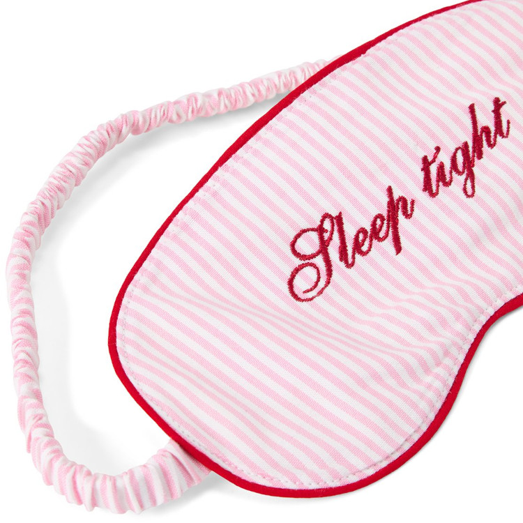 Sovemaske Organic Cotton Pinstripe Pink/White Stripe fra Lexington - Bilde 3