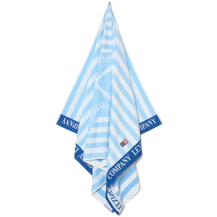 Badehåndkle 100x180 Summer Cotton Velour Blue/White fra Lexington - Bilde 2