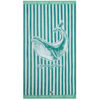 Badehåndkle 100x180 summer cotton velour green & white fra Lexington