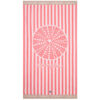Badehåndkle 100x180 summer cotton velour pink, white & beige fra lexington
