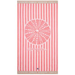 Badehåndkle 100x180 summer cotton velour pink, white & beige fra lexington