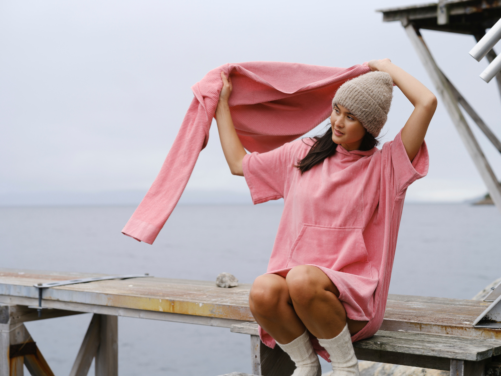 Badeponcho Chill - Rosa fra Høie - Bilde 10