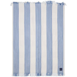 Alternative view of Pledd 130x170 Striped/Checked Organic Cotton Throw White/Blue/Beige fra Lexington
