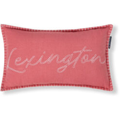 Pyntepute 30x50 logo linen, cotton pink & white fra lexington